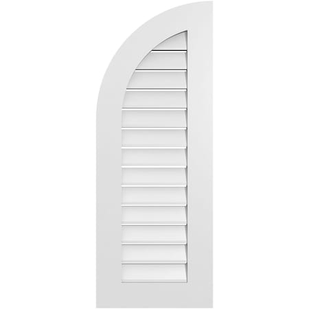 Quarter Round Top Left Surface Mount PVC Gable Vent W/ 3-1/2W X 1P Standard Frame, 16W X 42H